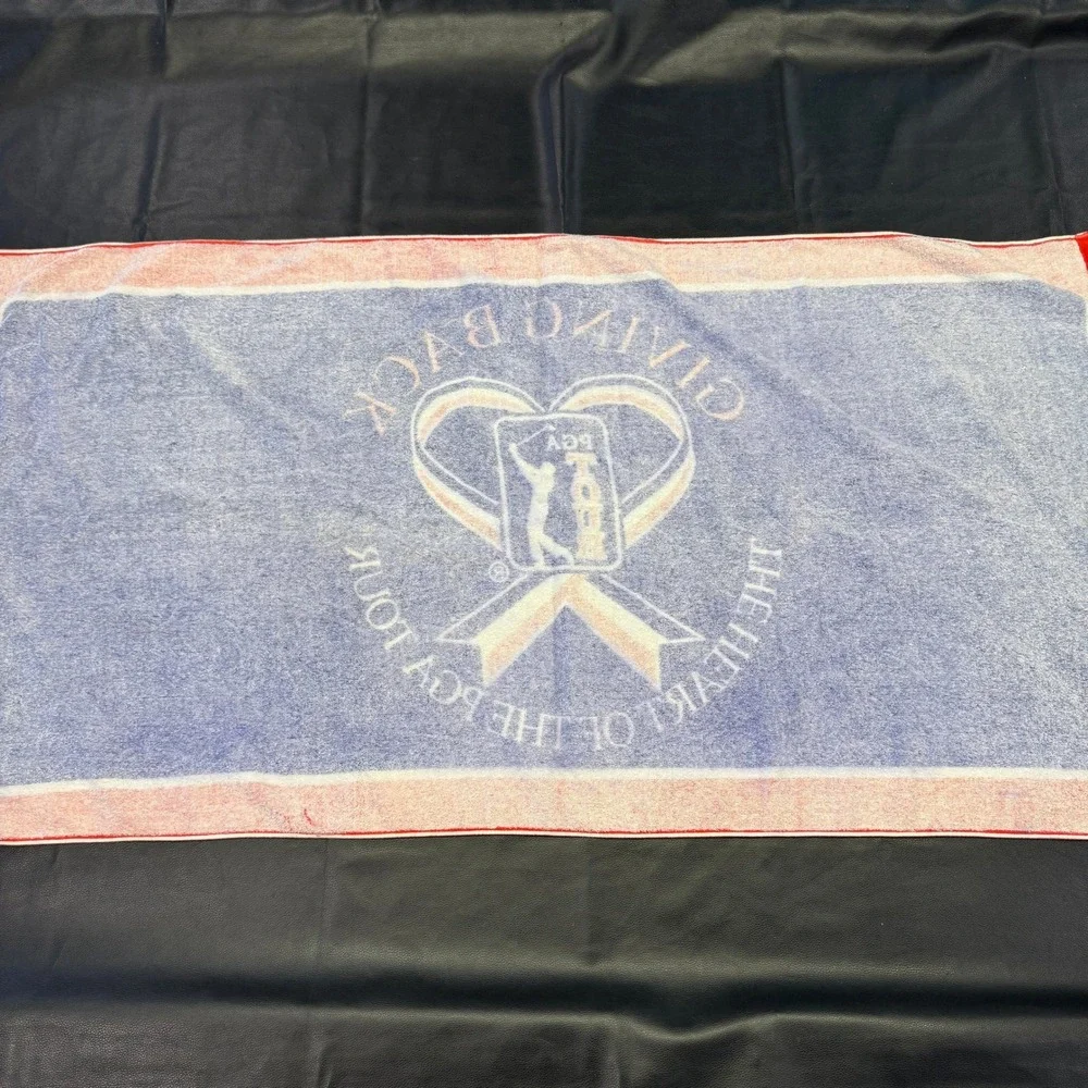 PGA Tour Golf Beach Towel OS Blue Red‎ Giving Back The Heart Of The PGA Tour